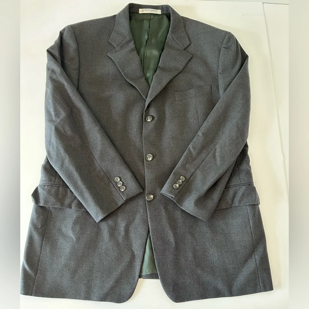 Hickey Freeman for Nordstrom men’s grey 100% wool blazer suit jacket size 43R‎